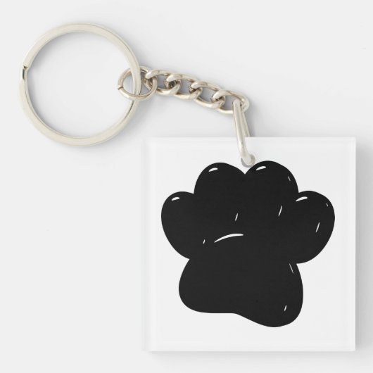 Shiny Dog Paw Print Zeichnend Schlüsselanhänger (Vorderseite)