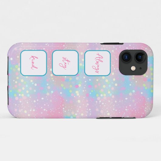 Shiny dots unicorn Farben iPhone Case (Rückseite (Horizontal))