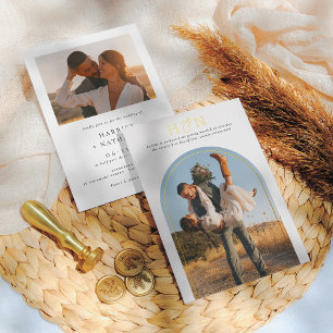 Shiny Elegant Modernes Minimalistisches 2-Foto Hoc Folieneinladung