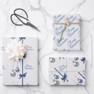 Shiny Elegante Weihnachtsbäder Geschenkpapier Set