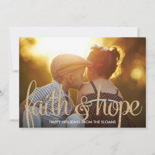 Shiny Faith & Hope Holiday Foto Card Feiertagskarte