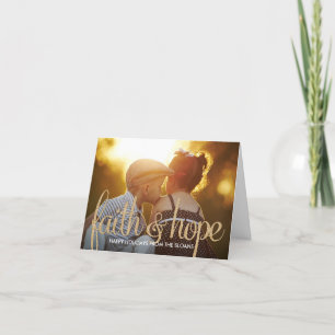 Shiny Faith & Hope Holiday Foto Grußkarte Feiertagskarte