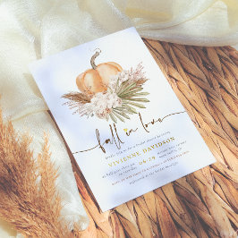 Shiny Fall in Liebe Pampas & Pumpkin Brautparty Folieneinladung
