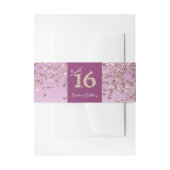 Shiny Falling Rose Gold Glitzer Sweet 16 Einladungsbanderole (Vorderseite Beispiel)