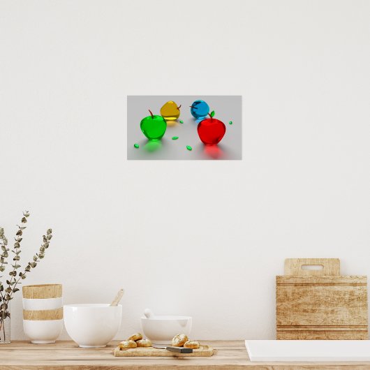 Shiny farbiges Glas Obstäpfel Poster (Küche)