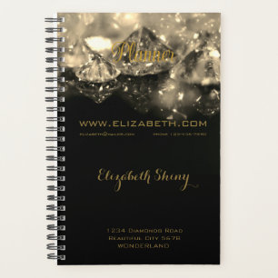 Shiny Festive Elegante Diamonds Black Sepia Planne Planer