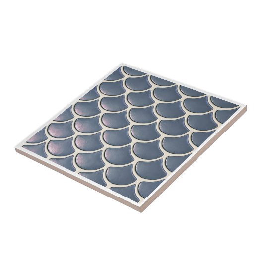 Shiny Fish Scale Pattern Navy Blue ID1199 Fliese (Seite)