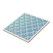Shiny Fish Scale Pattern Sky Blue ID1199 Fliese (Seite)
