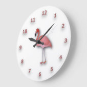 Shiny Flamingo mit rosa Zahlen Große Wanduhr (Winkel)