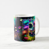 Shiny floral letter P Kaffeetasse (VorderseiteRechts)
