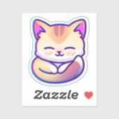 shiny fluffy cat sticker (Blatt)