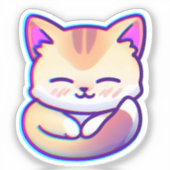 shiny fluffy cat sticker (Vorderseite)