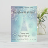 Shiny funkelnde blaue Schneeflocken Weihnachten Einladung (Stehend Vorderseite)