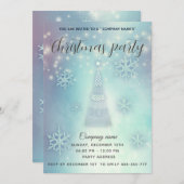 Shiny funkelnde blaue Schneeflocken Weihnachten Einladung (Vorne/Hinten)