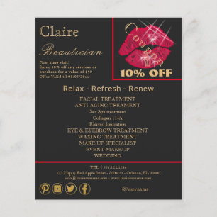 Shiny, funkelnde Rote Lippen Werbung Flyer