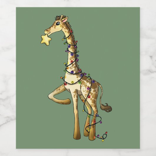 Shiny Giraffe Weinetikett (Einzelnes Label)