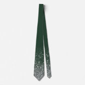 Shiny Glitter Ombre Fading Green Silver Krawatte (Vorderseite)