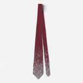 Shiny Glitter Ombre Fading Red Silver Krawatte (Vorderseite)