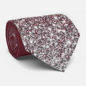 Shiny Glitter Ombre Fading Red Silver Krawatte (Gerollt)