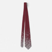 Shiny Glitter Ombre Fading Red Silver Krawatte (Rückseite)