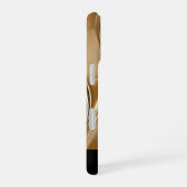 Shiny Gold Abstract Sleek Black Monogrammed iPhone 16 Hülle (Rechte Seite)