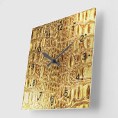Shiny Gold Alligator Crocodile Skin Wall Uhr (Winkel)