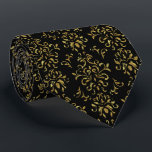 Shiny Gold And Black Vintage Swirls Pattern Krawatte<br><div class="desc">Add a touch of sophistication and charm to your outfit with our exquisite gold-toned vintage floral swirls pattern on a sleek black background. This versatile necktie is perfect for any occasion,  ensuring you stand out in style.</div>