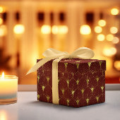 Shiny Gold Art Deco Muster auf braunem Rot Geschenkpapier