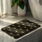 Shiny Gold Art Deco Muster auf schwarzem Hintergru Badematte