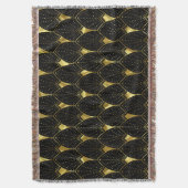 Shiny Gold Art Deco Muster auf schwarzem Hintergru Decke (Vorderseite Vertikal)