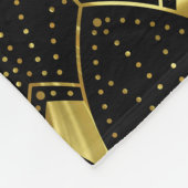 Shiny Gold Art Deco Muster auf schwarzem Hintergru Fleecedecke (Ecke)