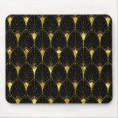 Shiny Gold Art Deco Muster auf schwarzem Hintergru Mousepad (Vorne)