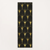 Shiny Gold Art Deco Muster auf schwarzem Hintergru Yogamatte (Vorderseite)