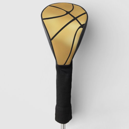 Shiny Gold Basketball Golf Head Cover Headcover (Vorderseite)