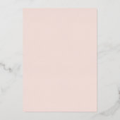 Shiny Gold Cross Rosa Bläsertaufen Folieneinladung (Rückseite)