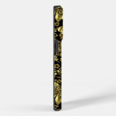 Shiny Gold Damaskus im schwarzen Hintergrund Case-Mate iPhone Hülle (Rückseite / Rechts)