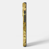Shiny Gold Damaskus im schwarzen Hintergrund Case-Mate iPhone Hülle (Rückseite / Links)