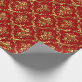 Shiny Gold Damaskus über den eigenen Hintergrund d Geschenkpapier (Ecke)