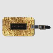 Shiny Gold Designer Alligator Crocodile Skin Gepäckanhänger (Vorderseite (Horizontal))