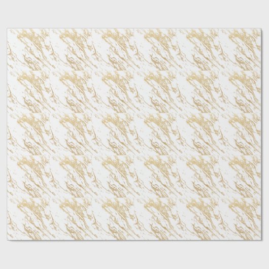 Shiny Gold Foil Paint Marble Textur Geschenkpapier (Flach)