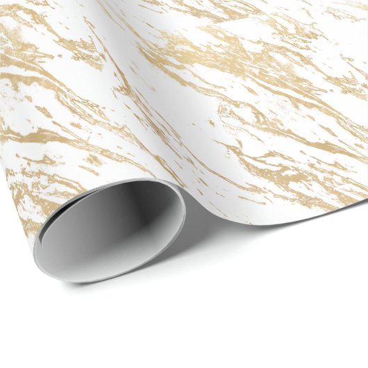 Shiny Gold Foil Paint Marble Textur Geschenkpapier (Rolleneckpunkt)