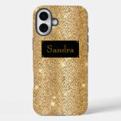 Shiny Gold glamouröse Kunst Deko Case-Mate iPhone Hülle (Rückseite)