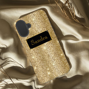 Shiny Gold glamouröse Kunst Deko iPhone 16 Plus Hülle