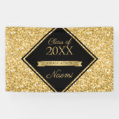 Shiny Gold Glitzer Black Frame Banner (Horizontal)
