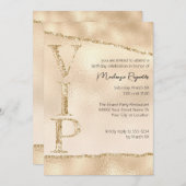 Shiny Gold Glitzer Glamour VIP Party Einladung (Vorne/Hinten)