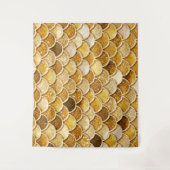 Shiny Gold Glitzer Mermaid Scales Wandteppich (Vorderseite)
