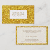Shiny Gold Glitzer White Accent Visitenkarte (Vorne/Hinten)