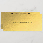 Shiny Gold Golden Ticket Glam Geschenkgutschein (Vorne/Hinten)