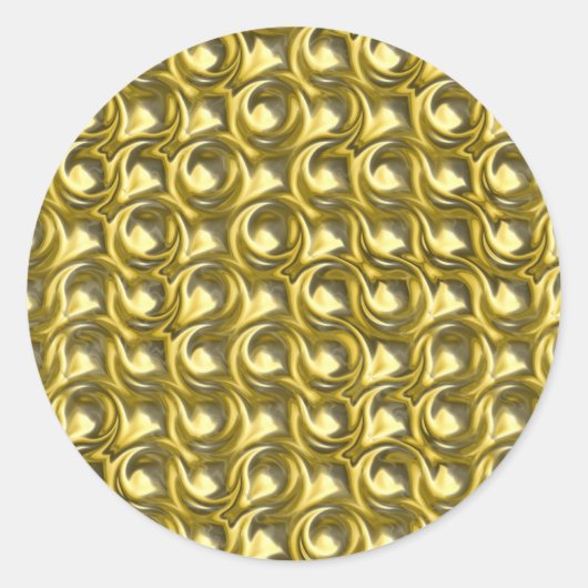 Shiny Gold Loops Runder Aufkleber (Vorderseite)