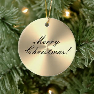 Shiny Gold Metallic Textur Brauch Weihnachtsbaum Keramik Ornament